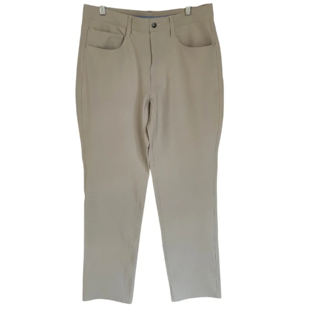 FOOTJOY MEN'S 5-POCKET GOLF PANT 24478 - STONE size 32 x 32 athletic fit - Picture 3 of 7